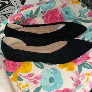 New knitted black flats size 10